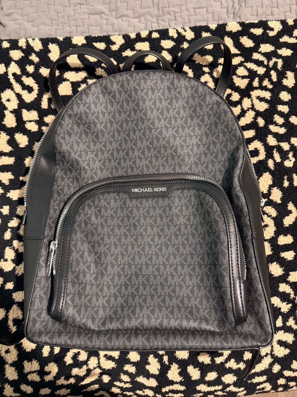 Michael Kors Black Leather Round Zip Crossbody with Silver Hardware - Picture 3 of 5